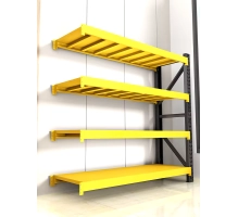 SR-12-YLW Storage rack, 5 tiers, YELLOW, adjustable, 200x60x200 cm, max. load 200 kg