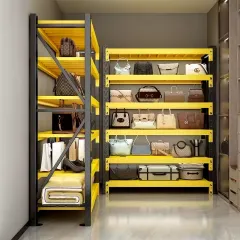 SR-12-YLW Storage rack, 5 tiers, YELLOW, adjustable, 200x60x200 cm, max. load 200 kg