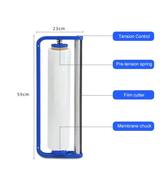PVC stretch film dispenser EASYWRAP, hand held, for 2-5 kg film rolls